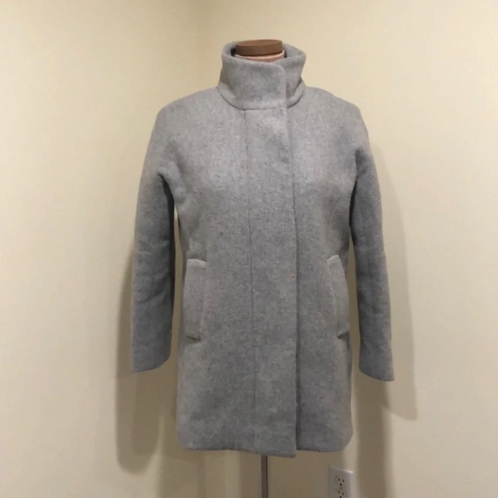 J Crew Pea Coat Peacoat Size 4 Gray Wool Blend